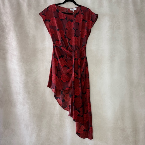 NWT L'Academie The Elaina Mini Dress in Red Peony - Picture 3 of 14